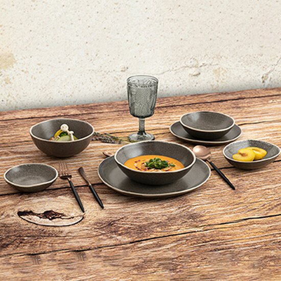 Dinerbord Bidasoa Gio Incidenteel Grijs Keramisch 26,5 cm (4 Stuks) 2