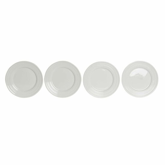 Dinerbord DKD Home Decor Wit Porselein 19 x 19 x 2 cm 4