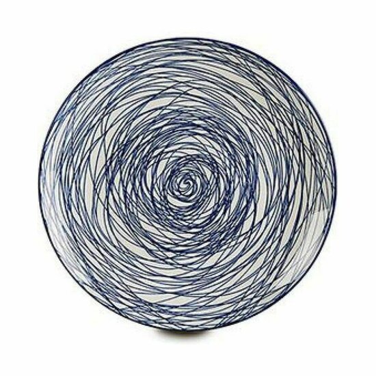 Dinerbord Strepen Blauw Wit Porselein 24 x 2,8 x 24 cm 2