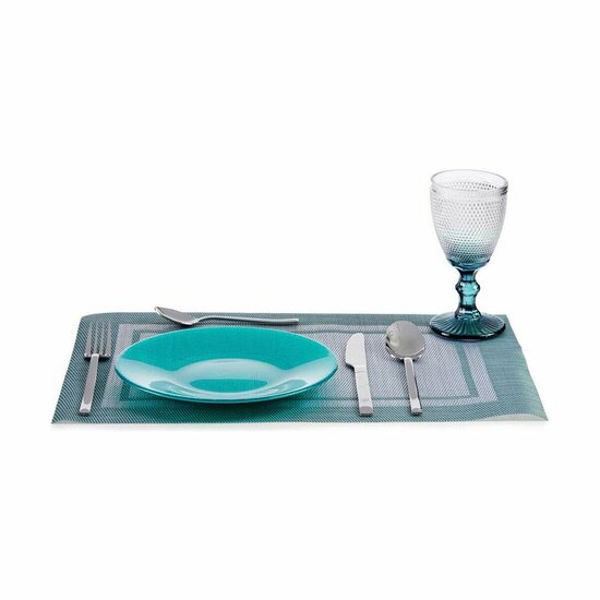 Dinerbord Turkoois Glas 21 x 2 x 21 cm (6 Stuks) 2