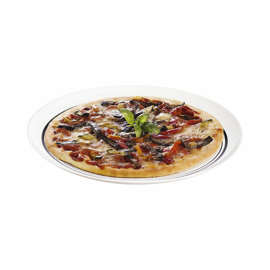 Pizzabord Luminarc Firend&amp;apos;s Time Bistro Wit Zwart Glas &Oslash; 32 cm (12 Stuks) 2