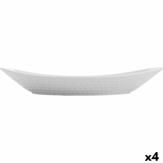 Serveerschaal Quid Gastro Keramisch Wit (39,5 x 19 x 8 cm) (4 Stuks) 1