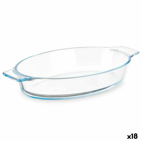 Serveerschaal Met handvatten Transparant Borosilicaatglas 800 ml 27 x 4,5 x 15,8 cm (18 Stuks) 1