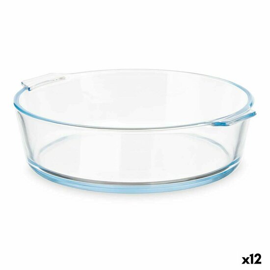 Serveerschaal Met handvatten Transparant Borosilicaatglas 1,6 L 23 x 6 x 20 cm (12 Stuks) 1