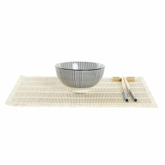 Sushi set DKD Home Decor 14,5 x 14,5 x 31 cm Zwart Keramiek Orientaals (16 Onderdelen) 2