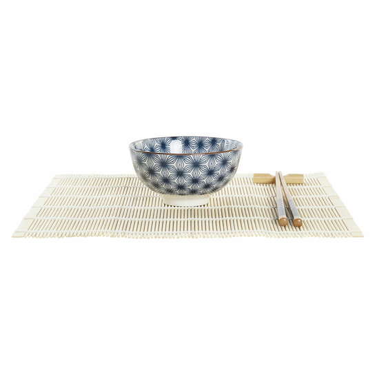 Sushi set DKD Home Decor 14,5 x 14,5 x 31 cm Blauw Keramiek Orientaals (16 Onderdelen) 2