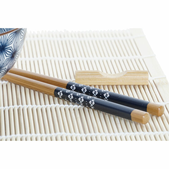 Sushi set DKD Home Decor 14,5 x 14,5 x 31 cm Blauw Keramiek Orientaals (16 Onderdelen) 3