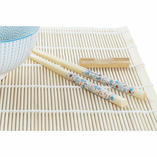 Sushi set DKD Home Decor 14,5 x 14,5 x 31 cm Blauw Wit Keramiek Orientaals (16 Onderdelen) 3