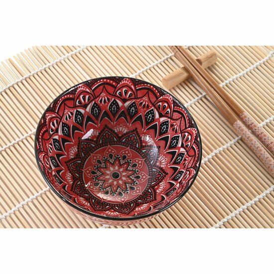 Sushi set DKD Home Decor 14,5 x 14,5 x 31 cm Fuchsia Mandala Keramiek Orientaals (16 Onderdelen) 2