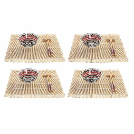 Sushi set DKD Home Decor 14,5 x 14,5 x 31 cm Multicolour Mandala Keramiek Orientaals (16 Onderdelen) 1