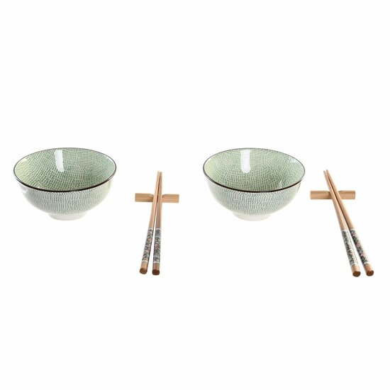 Sushi set DKD Home Decor 30 x 21 x 7 cm Groen Hemelsblauw Keramiek Orientaals (6 Onderdelen) 1