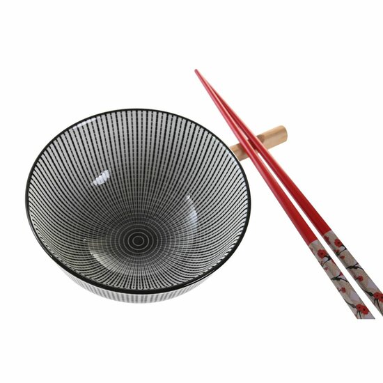 Sushi set DKD Home Decor 30 x 21 x 7 cm Zwart Keramiek Orientaals (6 Onderdelen) 2