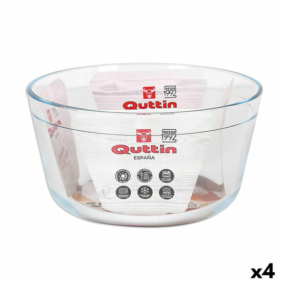 Ovenschaal Quttin 104639 Glas 2,9 L (4 Stuks) (21,5 cm) 1