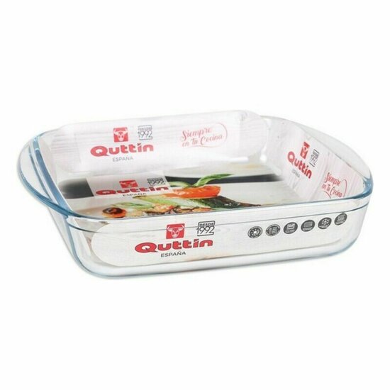 Ovenschaal Quttin 63081 1,6 L Glas 25 x 21,9 x 5 cm (6 Stuks) 2