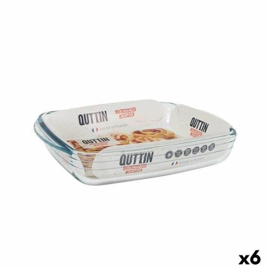 Ovenschaal Quttin   Glas Rechthoekig 1,9 L 28 x 19,9 x 5 cm (6 Stuks) 1