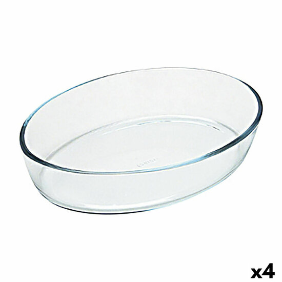 Ovenschaal Pyrex Classic Vidrio Transparant Glas Ovaalvormig 40 x 28 x 7 cm (4 Stuks) 1