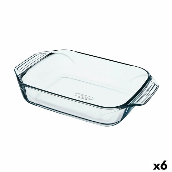 Ovenschaal Pyrex Irresistible Transparant Glas Rechthoekig 31,5 x 19,7 x 6,4 cm (6 Stuks) 1