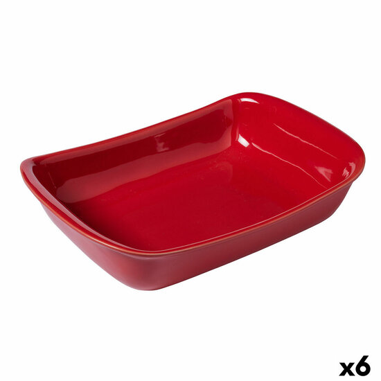 Ovenschaal Pyrex Supreme Rood Keramisch Rechthoekig 30,2 x 20 x 7,4 cm (6 Stuks) 1