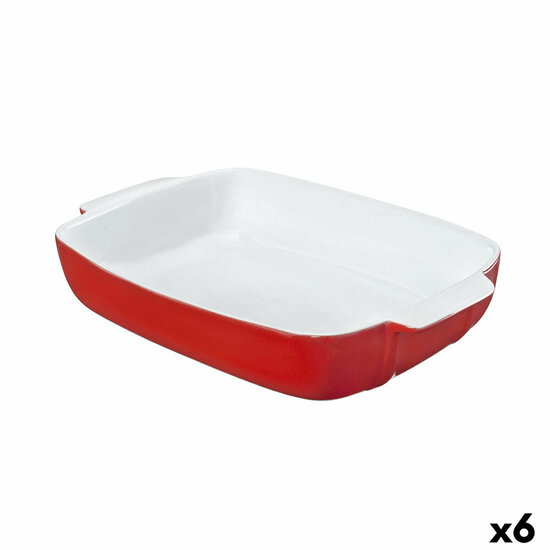 Ovenschaal Pyrex Signature Wit Rood Keramisch Rechthoekig 29 x 19 x 7 cm (6 Stuks) 1