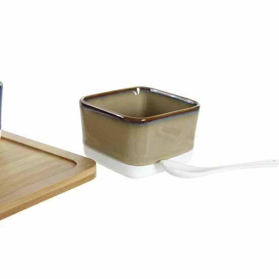 Set voor voorgerechtjes DKD Home Decor 27 x 20 x 1,3 cm Porselein Beige Blauw Bruin Groen Modern 3