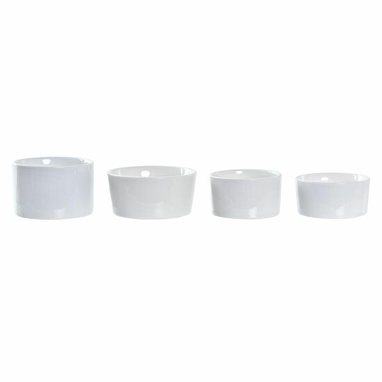 Set voor voorgerechtjes DKD Home Decor Wit/Zwart Metaal Bamboe Keramiek Loft 5 Onderdelen 350 ml 20 x 20 x 14 cm 3