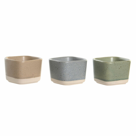 Set voor voorgerechtjes DKD Home Decor 21,6 x 15 x 1,5 cm Porselein Multicolour Bamboe Scandinavisch 2