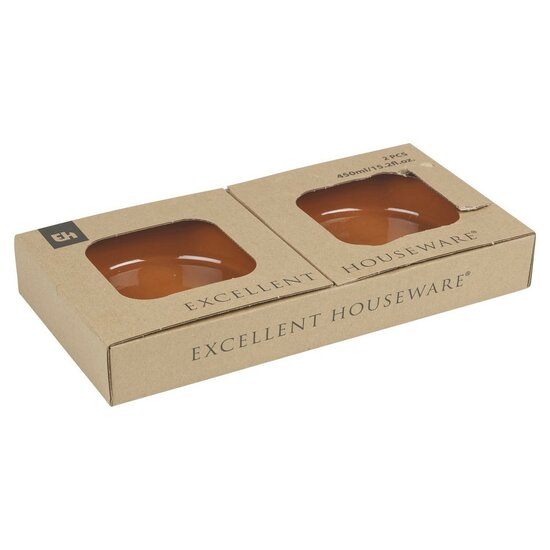 Set voor voorgerechtjes Excellent Houseware Terra cotta Aardewerk 450 ml &Oslash; 15,5 x 3,8 cm Sauspan (2 Stuks) 2