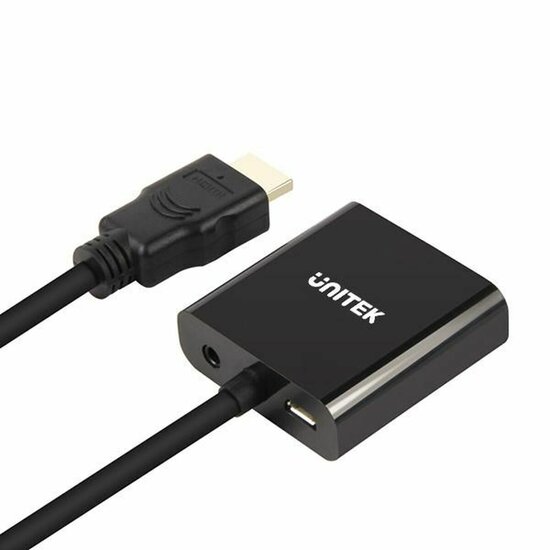 Adapter HDMI naar VGA met Audio Unitek Y-6333 Zwart 2