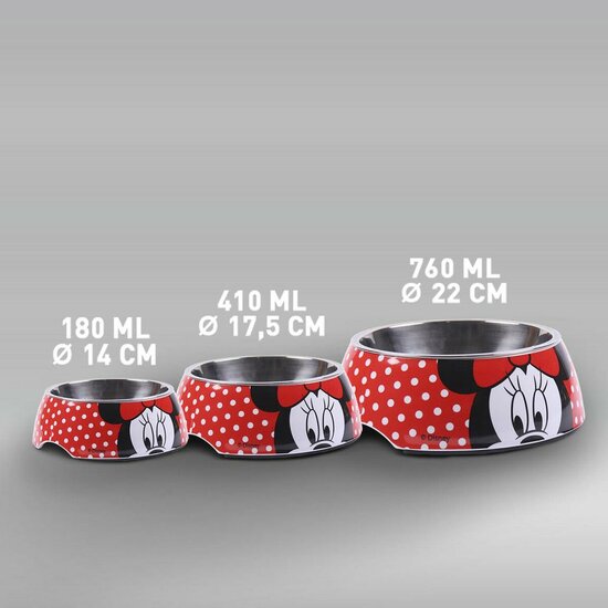 Voerbak voor honden Minnie Mouse Rood Melamine 180 ml Zwart Metaal 4