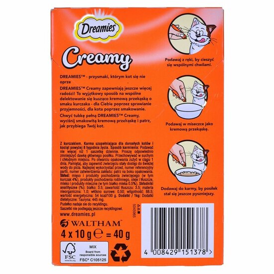 Kattensnoepjes Dreamies Creamy 4 x 10 g Kip 4