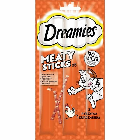 Kattensnoepjes Dreamies Meaty Sticks 30 g Kip 1