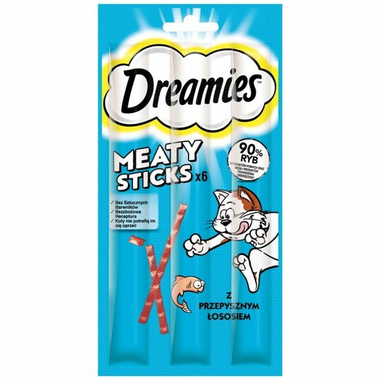 Kattensnoepjes Dreamies Meaty Sticks 30 g Zalm 1