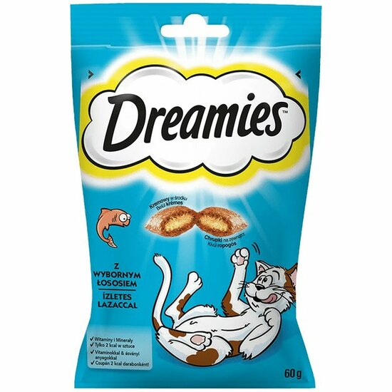 Kattensnoepjes Dreamies Snoepgoed Zalm 60 L 60 g 1