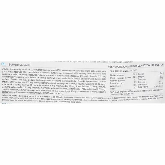 Kattenvoer Acana Bountiful Catch Volwassen Zalm 1,8 kg 2