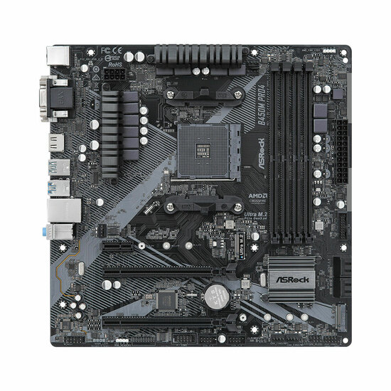 Moederbord ASRock B450M Pro4 R2.0 Socket AM4 AMD B450 1