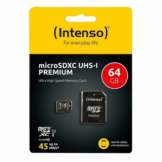 Micro SD kaart met adapter INTENSO 34234 UHS-I XC Premium Zwart 5