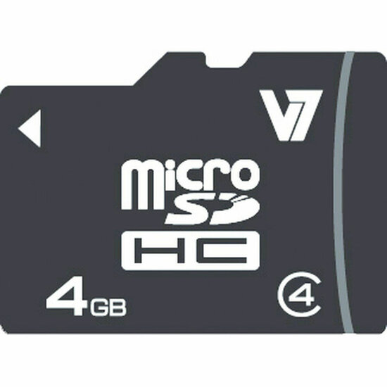 Micro SD kaart V7 VAMSDH4GCL4R-2E 4GB 4 GB 1