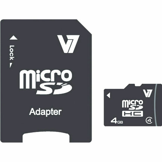 Micro SD kaart V7 VAMSDH4GCL4R-2E 4GB 4 GB 2