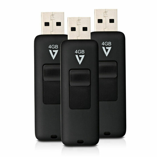 Micro SD kaart met adapter V7 VF24GAR-3PK-3E Zwart 4 GB 1