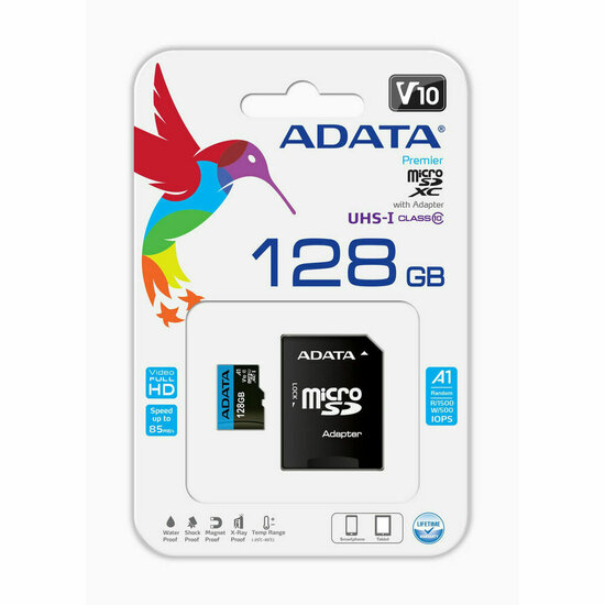 Micro SD kaart met adapter Adata Premier 128 GB 1