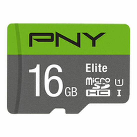 Micro SD kaart met adapter PNY P-SDU16GU185GW-GE Elite C10 16 GB 1