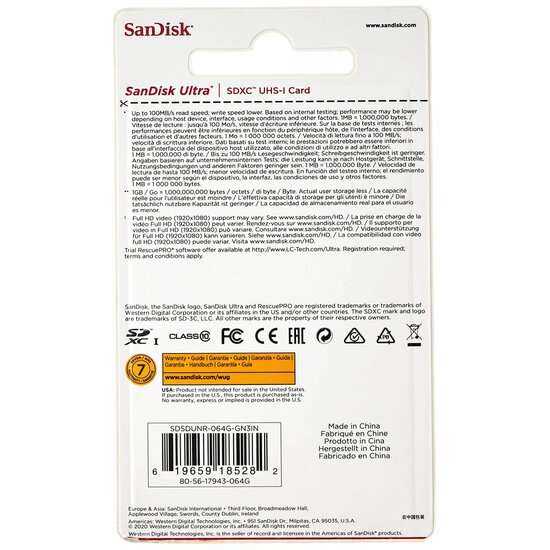 SDXC Geheugenkaart SanDisk Ultra 64 GB 2