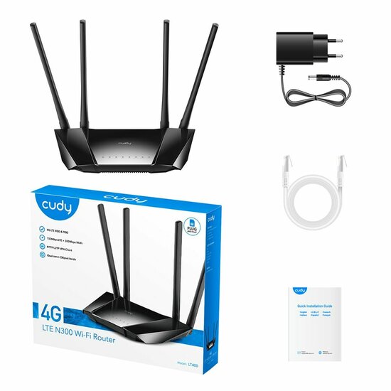 Router Cudy LT400_EU Zwart RJ45 Wi-Fi 4 5