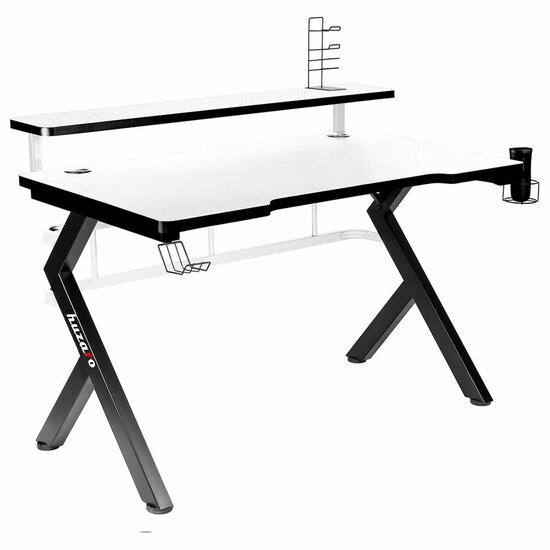 Bureau Gaming Huzaro HZ-Hero 5.0 White Wit Zwart Koolstofvezel 120 x 60 cm 3