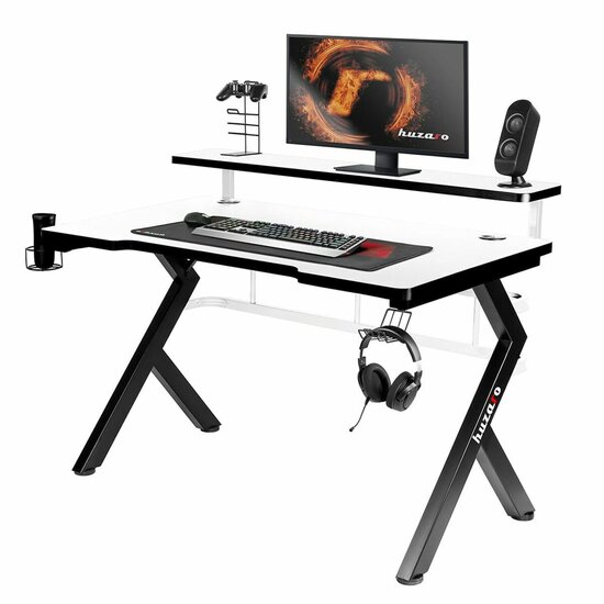 Bureau Gaming Huzaro HZ-Hero 5.0 White Wit Zwart Koolstofvezel 120 x 60 cm 5