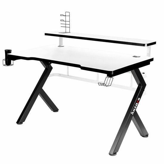 Bureau Gaming Huzaro HZ-Hero 5.0 White Wit Zwart Koolstofvezel 120 x 60 cm 6