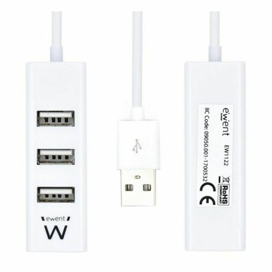 USB-HUB Ewent EW1122 Wit 3600 W 3