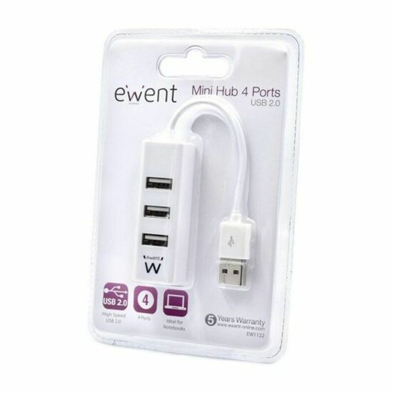 USB-HUB Ewent EW1122 Wit 3600 W 4