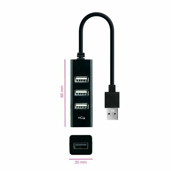 USB-HUB NANOCABLE 10.16.4404 Zwart (1 Stuks) 2