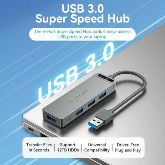 USB-HUB Vention CHLBB Zwart (1 Stuks) 2